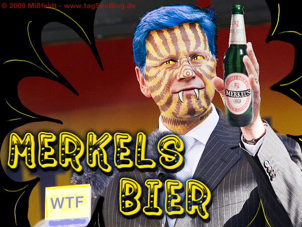 Alles klar für die Party? Merkels Bier Alles klar für die Party? Merkels Bier