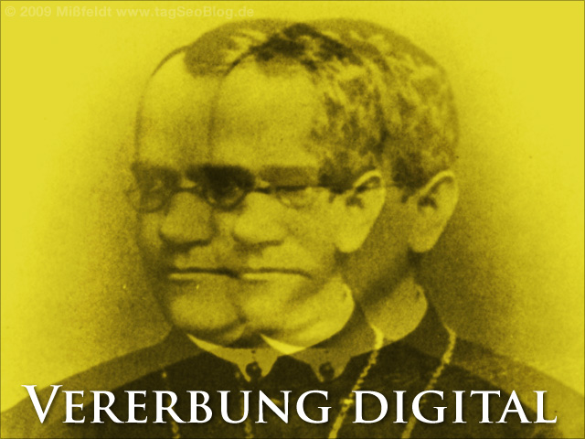 Digitale Collage: Vererbung digital (Gregor Mendel)