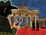 Detektiv in Berlin observiert Brandenburger Tor