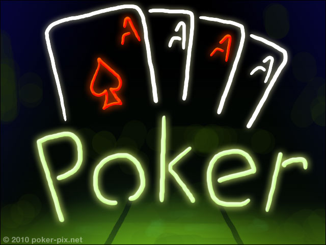Game: Poker Asse Leuchtschrift