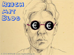 Geld verdienen (Kopf mit Eurozeichen in den Augen)