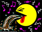 Pacman kotzt wegen ätzender Musik
