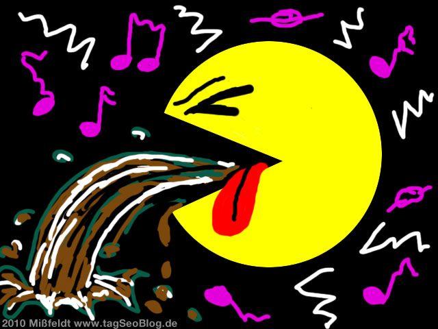 Pacman kotzt wegen ätzender Musik